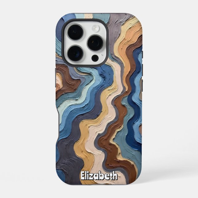 Funda Para iPhone Ondas abstractas texturizadas (Reverso )