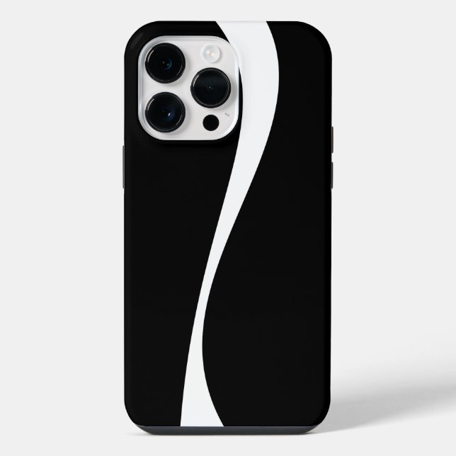 Funda Para iPhone Ondas simples 2 - Blanco y negro (Reverso )