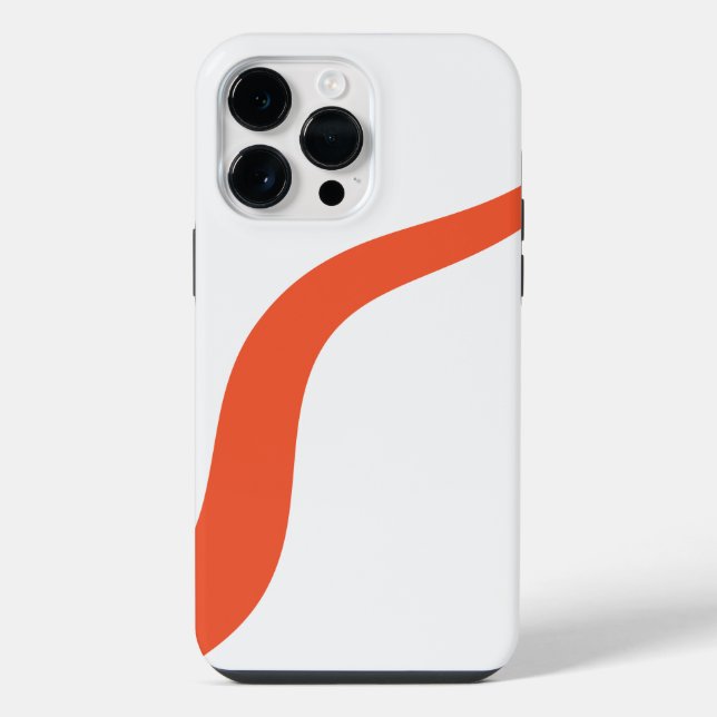 Funda Para iPhone Ondas Simples 3 - Naranja y Blanco (Reverso )