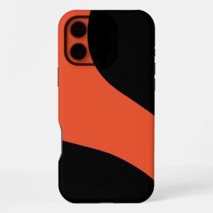 Funda Para iPhone 16 Pro Max Ondas simples en negro y Naranja