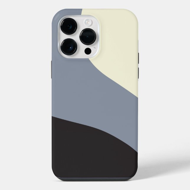 Funda Para iPhone Ondas Simples - Negro, Gris y Crema (Reverso )