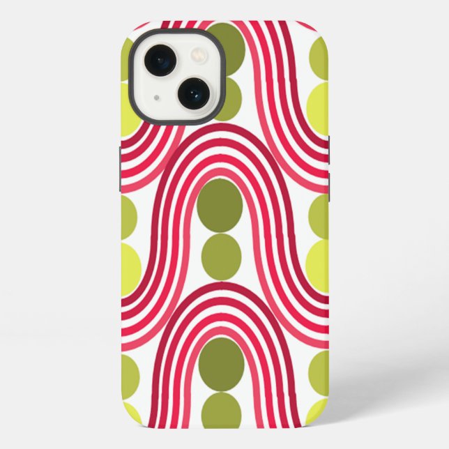 Funda Para iPhone Ondas y círculos (Reverso )