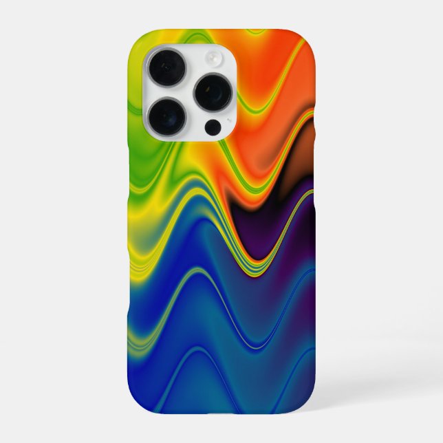 Funda Para iPhone Ondulado Multicolor Abstracto (Reverso)