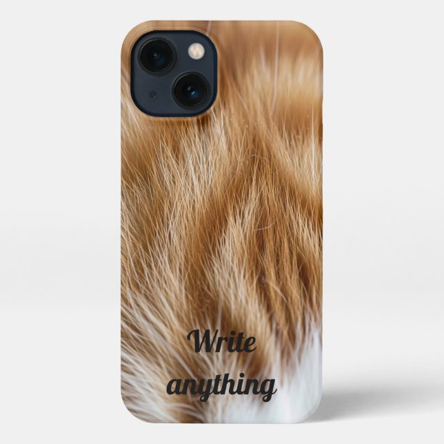 Funda Para iPhone Orange Ginger Fuzzy Cat Fur Texture (Reverso )