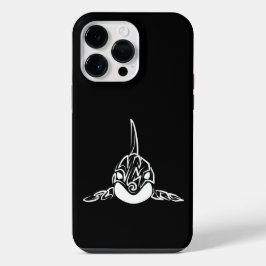 Funda Para iPhone 14 Pro Max Orca tribal negra y blanca