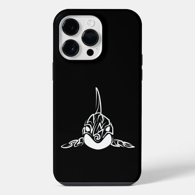 Funda Para iPhone Orca tribal negra y blanca (Reverso )