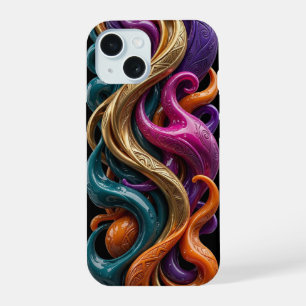 Funda para iPhone Orgánica Glossy Gold Teal Magent