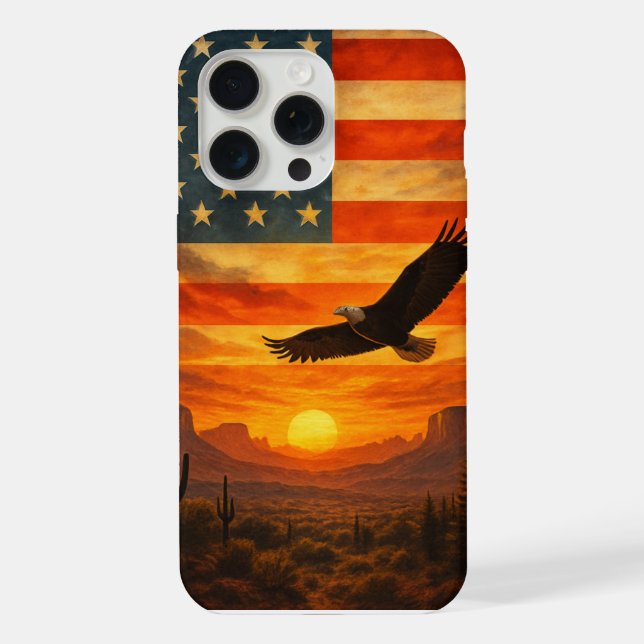 Funda Para iPhone Orgullo americano al atardecer (Reverso )