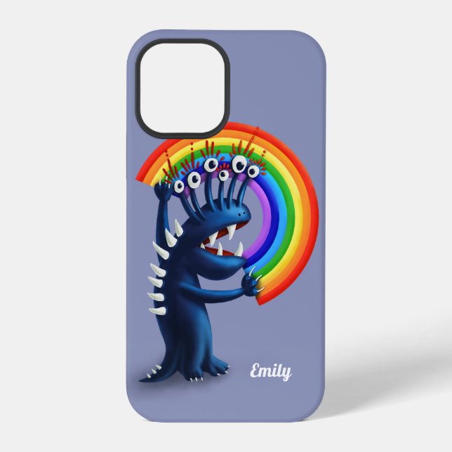 Funda Para iPhone Orgulloso Monstruo Divertido Nombre Arcoíris (Reverso )