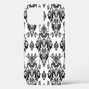 Funda Para iPhone 12 Oriental Blanco y Negro: Textura Clásica
