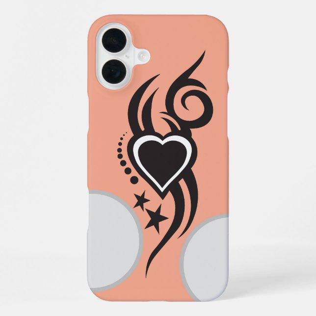 Funda Para iPhone Ornamental Floral Heart Tattoo  (Reverso )