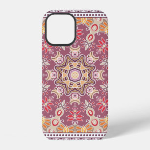 Funda Para iPhone 12 Ornamento colorido decorativo sobre fondo blanco,