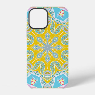 Funda Para iPhone 12 Ornamento colorido decorativo sobre fondo blanco, 