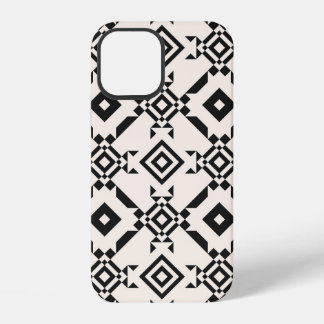Funda Para iPhone 12 Ornamento étnico moderno. Vintage en blanco y negr