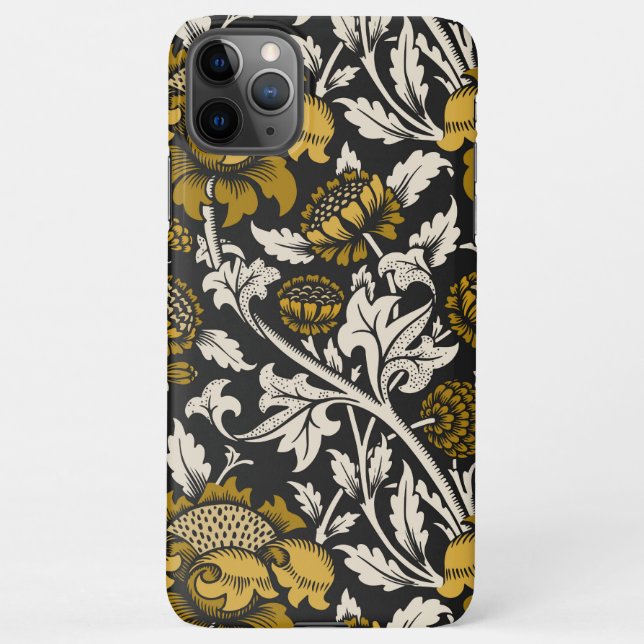 Funda Para iPhone Ornate floral pattern with large gold flowers  (Reverso)