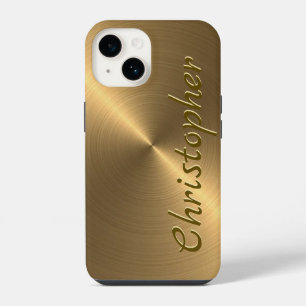 Funda Para iPhone 14 Oro de titanio Acero inoxidable Metálico