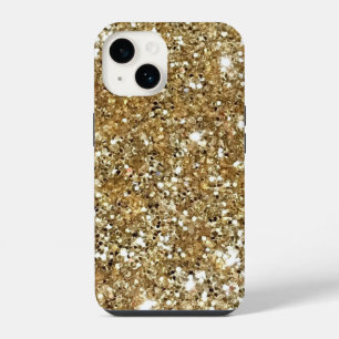 Funda Para iPhone 14 Oro Glam Glitter Destellos Metálicos