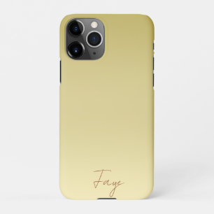 Funda Para iPhone 11Pro Oro moderno tipografía de lujo color de agua flora