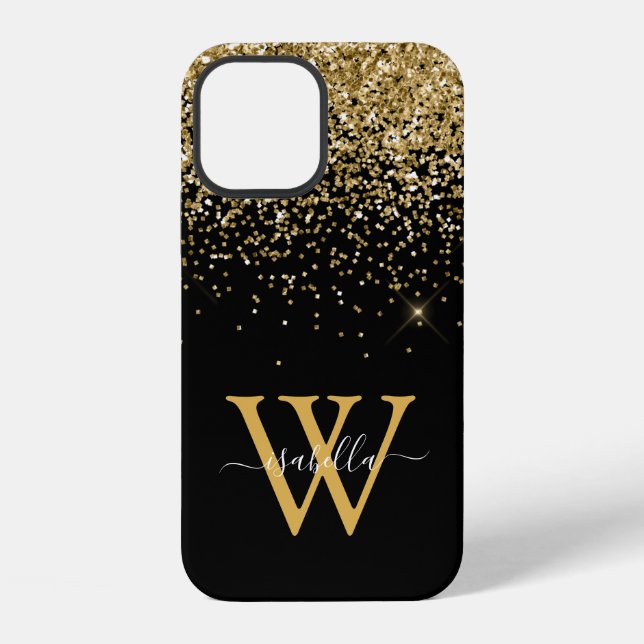 Funda Para iPhone Oro Negro Elegante Script (Reverso )