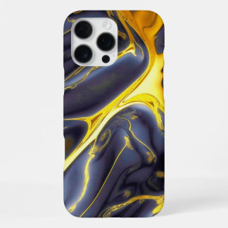 Funda Para iPhone 16 Pro Max Oro negro genial fundido mármol fluido texturizado