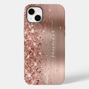 Funda Para iPhone 14 Plus Oro Rosa Brillante Glam Moderno Femenino Firma