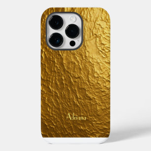 Funda Para iPhone 14 Pro Oro titanio Acero inoxidable Impresión
