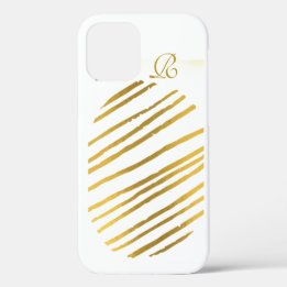 Funda Para iPhone 12 Oro y monograma modernos