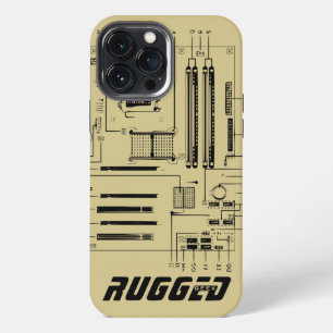 Funda Para iPhone 13 Pro Max oro y negro Tecnología de placa base GEEK robusta