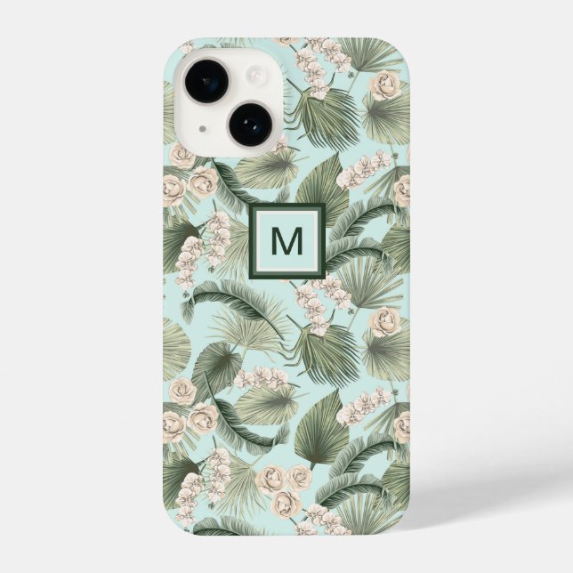 Funda Para iPhone Orquídea floral de jardín tropical y patrón de pal (Reverso )