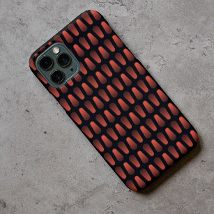 Funda Para iPhone 11Pro Max Oscuro rojo negro de imitación industrial acero in