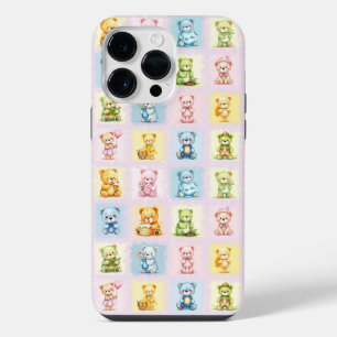 Funda Para iPhone 14 Pro Max Osito de peluche múltiple lindo Collage y juguetes