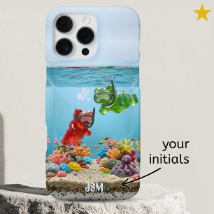Funda Para iPhone 16 Pro Max Ositos de gominola nadadores tontos nombre persona