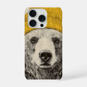 Oso con Gorro Amarillo Animal del Bosque Rústico