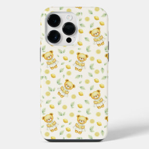 Funda Para iPhone 14 Pro Max Oso de limón adorable y patrón continuo de limonad