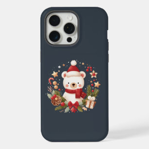 Oso lindo de Navidad/invierno en corona