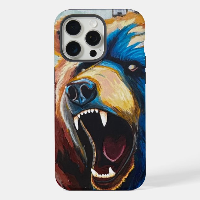 Funda Para iPhone Oso Pardo Pintado (Reverso )