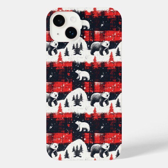 Funda Para iPhone Oso Polar de Búfalo Rojo (Reverso )