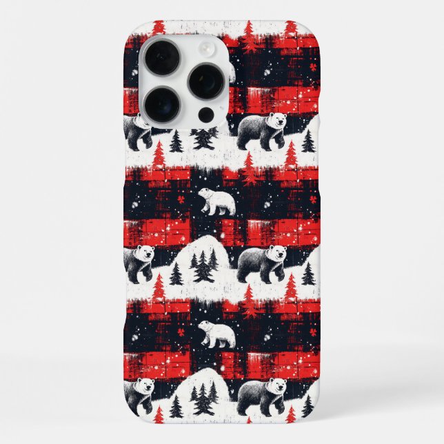 Funda Para iPhone Oso Polar de Búfalo Rojo (Reverso )