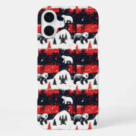 Funda Para iPhone 16 Plus Oso Polar de Búfalo Rojo
