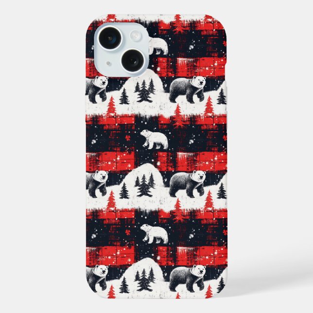 Funda Para iPhone Oso Polar de Búfalo Rojo (Reverso )