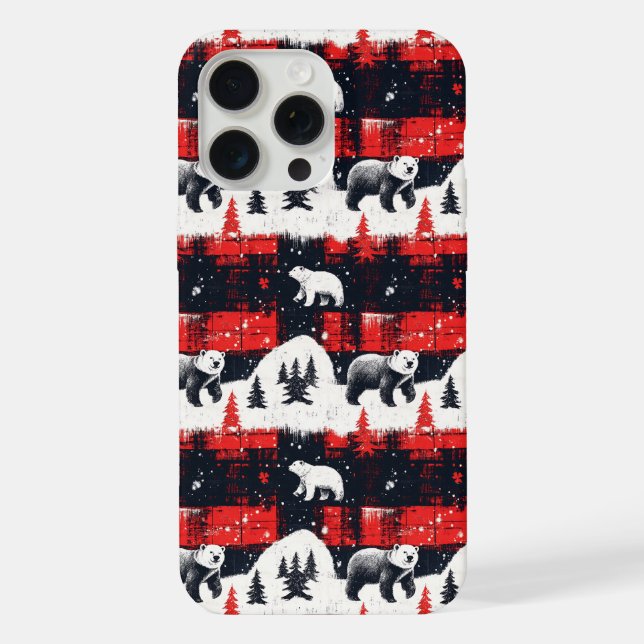 Funda Para iPhone Oso Polar de Búfalo Rojo (Reverso )