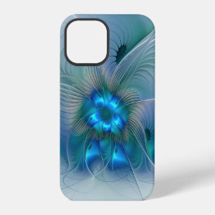 Funda Para iPhone 12 Pro Ovaciones de pie, fractal azul turquesa abstracto