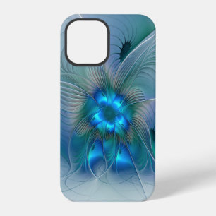 Funda Para iPhone 12 Pro Ovaciones de pie, fractal azul turquesa abstracto
