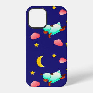 Funda Para iPhone 12 Pro Ovejas volando de noche con luna, estrellas y nube