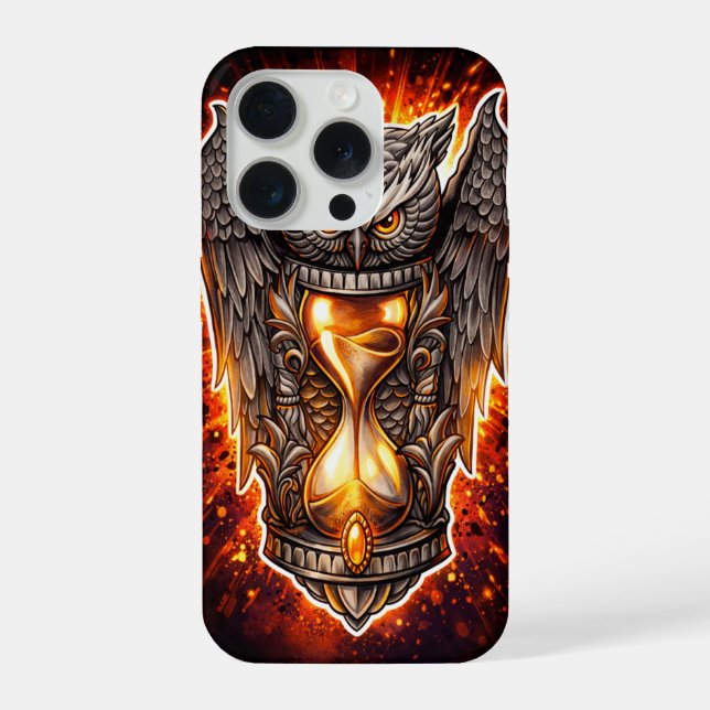 Funda Para iPhone Owl and Hourglass – Hand-Drawn & Digital Art  (Reverso )