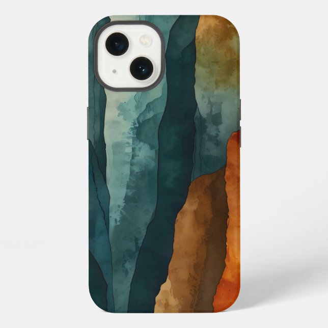 Funda Para iPhone Óxido y azul verdoso (Reverso )
