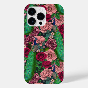 Funda Para iPhone 14 Pro Max Pacocas en el jardín rosa 2
