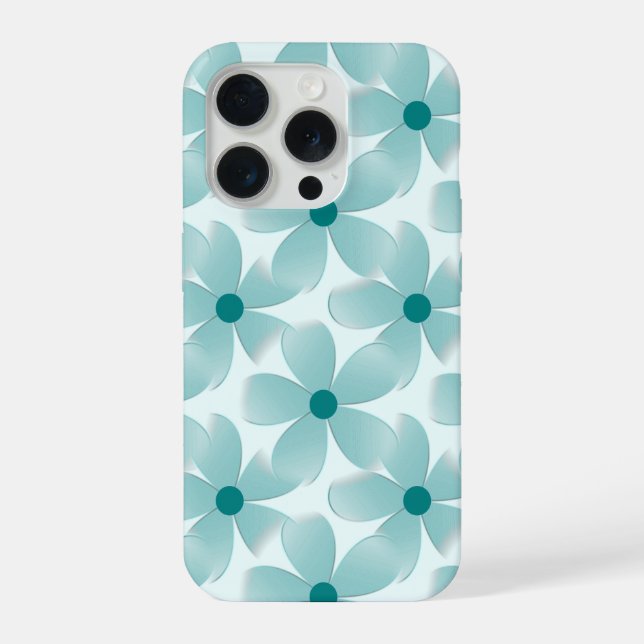 Funda Para iPhone Padrão floral verde. (Reverso )