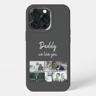 Funda Para iPhone 13 Pro Padre con Niños y Familia Papá Foto Collage