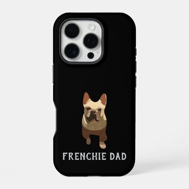 Funda Para iPhone Padre de Bulldog Francés, Frenchie (Reverso )